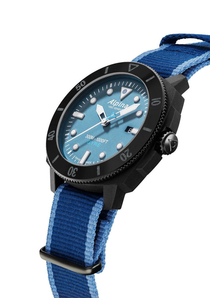Alpina Seastrong Diver Gyre Automatic Limited Edition Uomo 44 mm Cassa Riciclata Quadrante Blu Sfumato Calibro AL-525 Vetro Zaffiro NATO RPET 300 m Ref. AL-525LNB4VG6