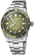 Oris Divers Sixty-Five Date Uomo 40mm Acciaio Quadrante Verde Sfumato Automatico Calibro 733-1 Vetro Zaffiro Lunetta Diver Super-LumiNova Bracciale Acciaio Data 100m Swiss Made Ref. 01 733 7707 4057-07 8 20 18