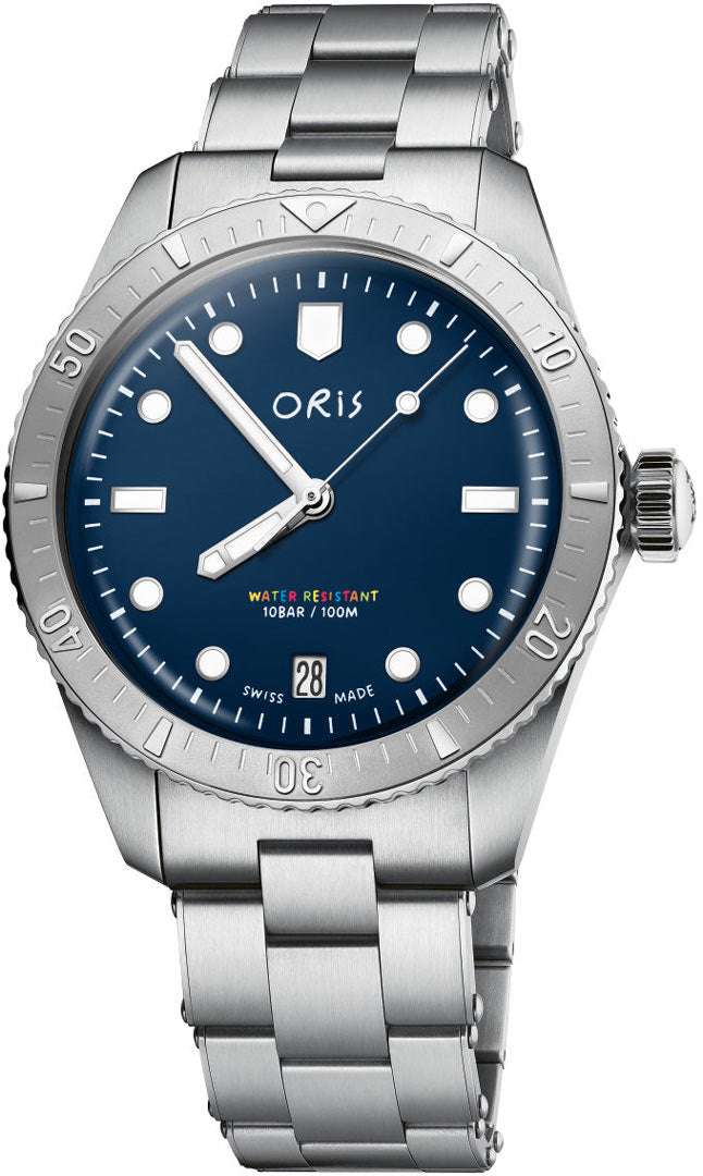 Oris Divers Sixty-Five Date LFP Limited Edition Uomo 38mm Acciaio Quadrante Blu Automatico Calibro 733-1 Zaffiro Super-LumiNova BG W9 Lunetta Diver Bracciale Acciaio Data 100m Ref. 01 733 7771 4085-Set Oasi Watch