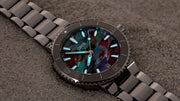 Orologio subacqueo con lunetta in ceramica e quadrante multicolore rosso-verde-blu