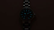 Orologio subacqueo con quadrante multicolore blu/verde e bracciale in acciaio