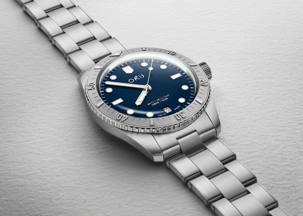 Oris Divers Sixty-Five Date LFP Limited Edition Uomo 38mm Acciaio Quadrante Blu Automatico Calibro 733-1 Zaffiro Super-LumiNova BG W9 Lunetta Diver Bracciale Acciaio Data 100m Ref. 01 733 7771 4085-Set OASI WATCH