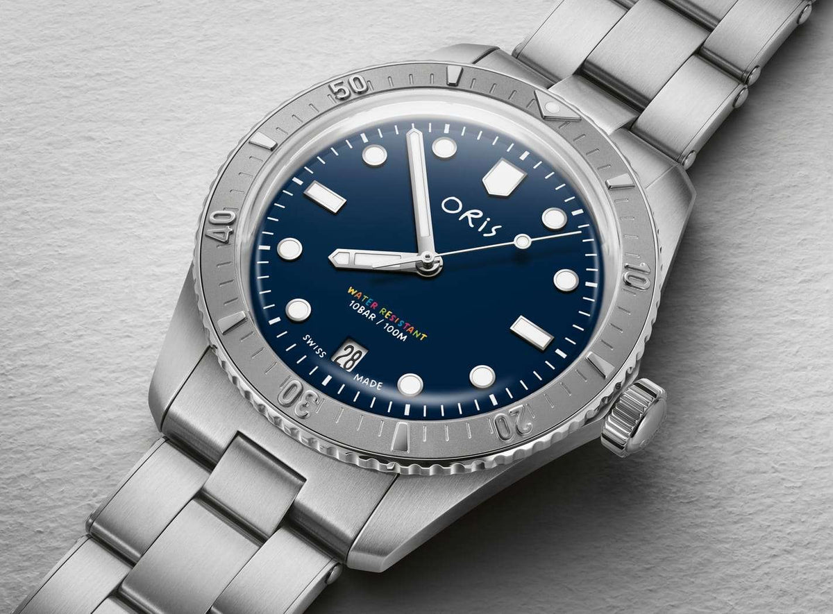 Oris Divers Sixty-Five Date LFP Limited Edition Uomo 38mm Acciaio Quadrante Blu Automatico Calibro 733-1 Zaffiro Super-LumiNova BG W9 Lunetta Diver Bracciale Acciaio Data 100m Ref. 01 733 7771 4085-Set Oasi Watch