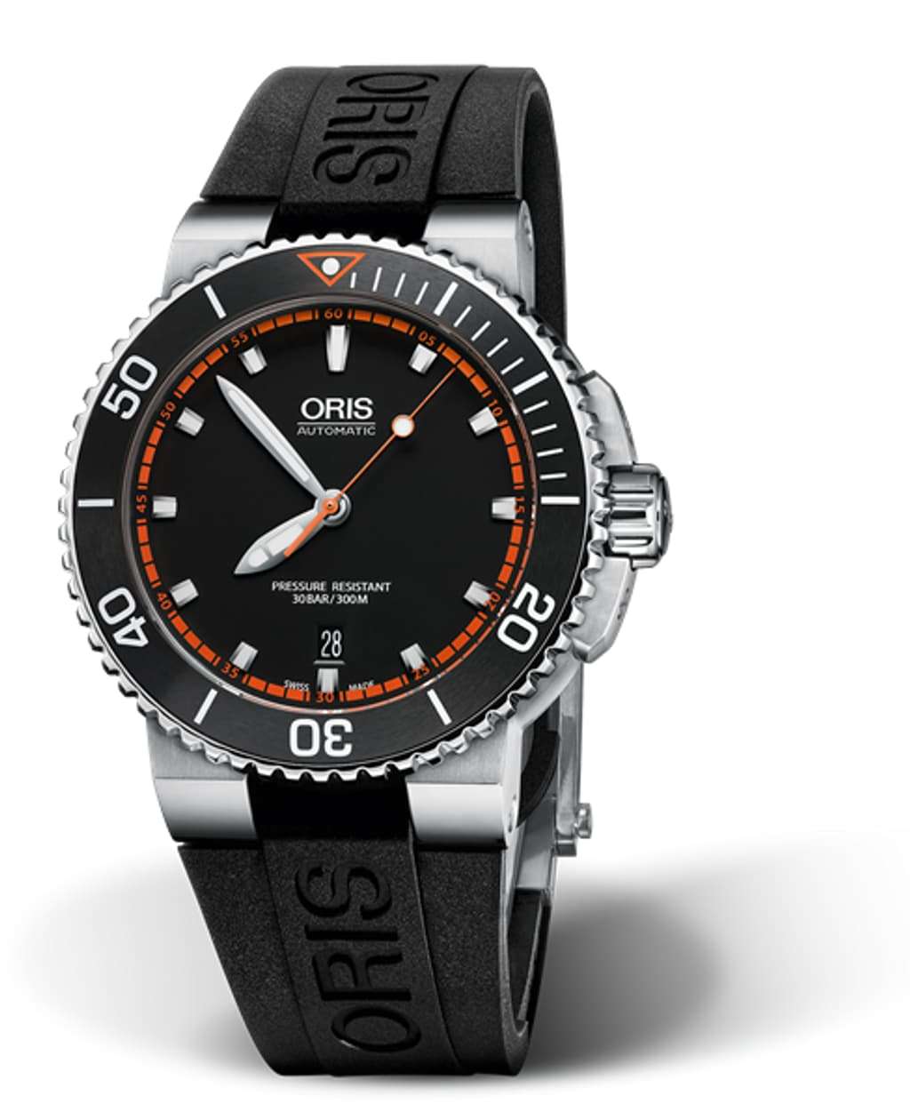 Oris Aquis Date Uomo 43 mm Acciaio Quadrante Nero Lunetta Ceramica Nera Vetro Zaffiro Calibro 733-1 Automatico Cinturino Caucciù Nero Data 30 ATM Swiss Made Ref. 01 733 7653 4128-07 4 26 34EB Oasi Watch