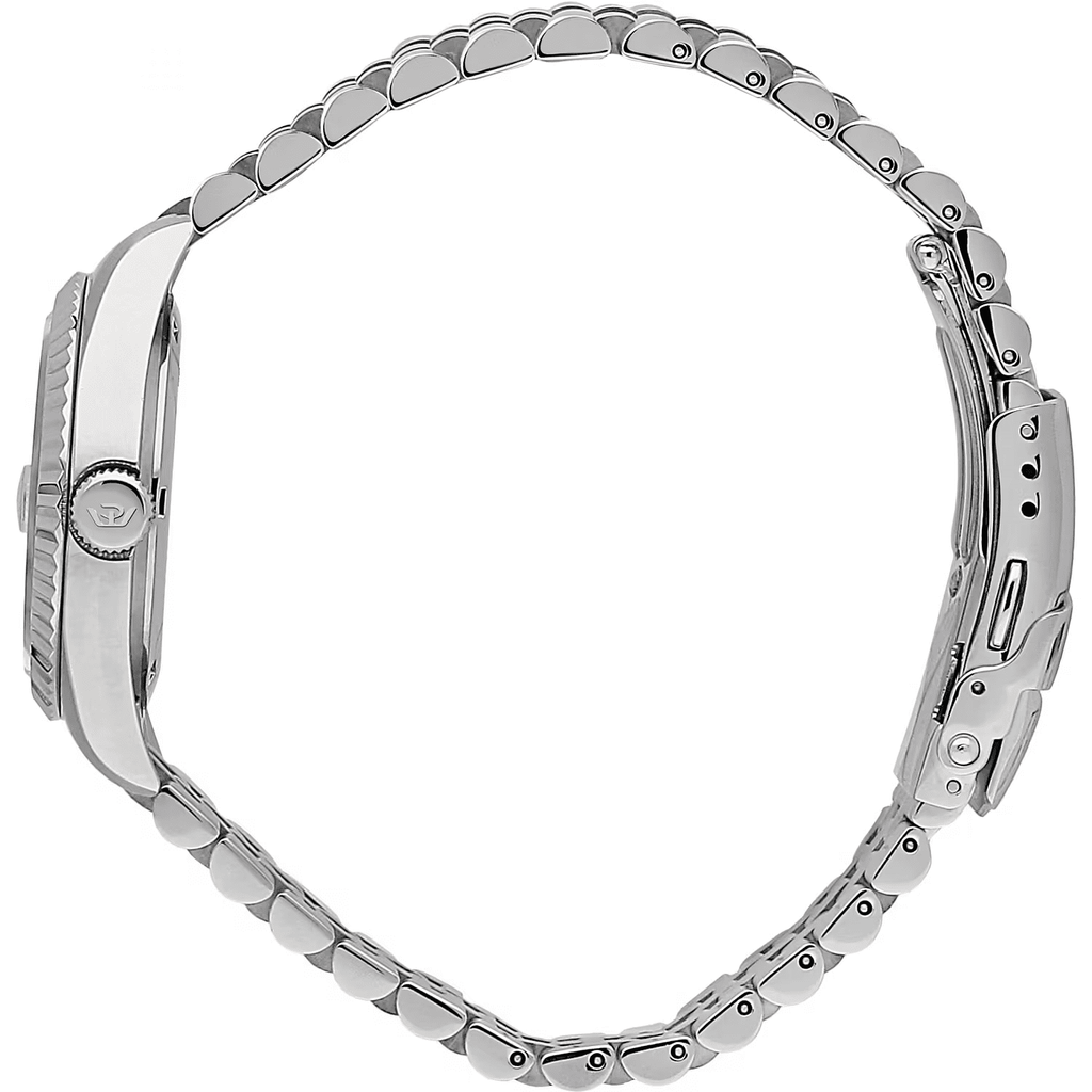 Bracciale d’orologio in maglia d’acciaio, maglie tonde e rettangolari