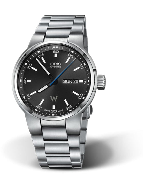 Oris Williams Day Date Uomo 42 mm Acciaio Quadrante Nero Vetro Zaffiro Calibro 735 Automatico Bracciale Acciaio Giorno e Data 10 ATM Swiss Made Ref. 01 735 7740 4154-07 8 24 50S Oasi Watch