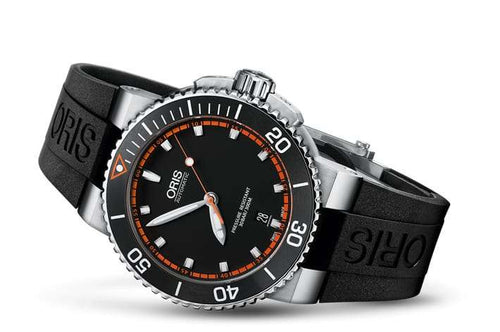 Oris Aquis Date Uomo 43 mm Acciaio Quadrante Nero Lunetta Ceramica Nera Vetro Zaffiro Calibro 733-1 Automatico Cinturino Caucciù Nero Data 30 ATM Swiss Made Ref. 01 733 7653 4128-07 4 26 34EB Oasi Watch