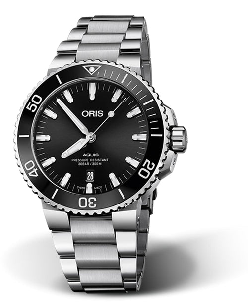 Oris Aquis Date Uomo Swiss Made 43,5 mm Quadrante Nero Acciaio Bracciale Acciaio Vetro Zaffiro Antiriflesso Automatico Calibro 733-1 Data Riserva 41 Ore Diver 300m Ref. 01 733 7789 4154-07 8 23 04PEB MDR