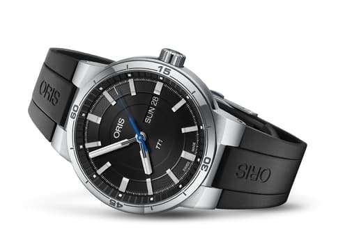 Oris TT1 Day Date Uomo 42 mm Acciaio Quadrante Nero Vetro Zaffiro Calibro 735 Automatico Cinturino Caucciù Nero Giorno e Data 10 ATM Swiss Made Ref. 01 735 7752 4154-07 4 24 06FC Oasi Watch