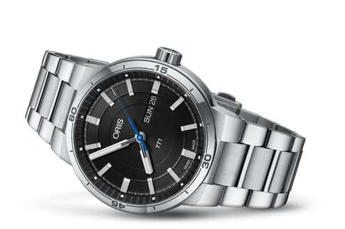 Oris TT1 Day Date Uomo 42 mm Acciaio Quadrante Nero Vetro Zaffiro Calibro 735 Automatico Bracciale Acciaio Giorno e Data 10 ATM Swiss Made Ref. 01 735 7752 4154-07 8 24 08 Oasi Watch