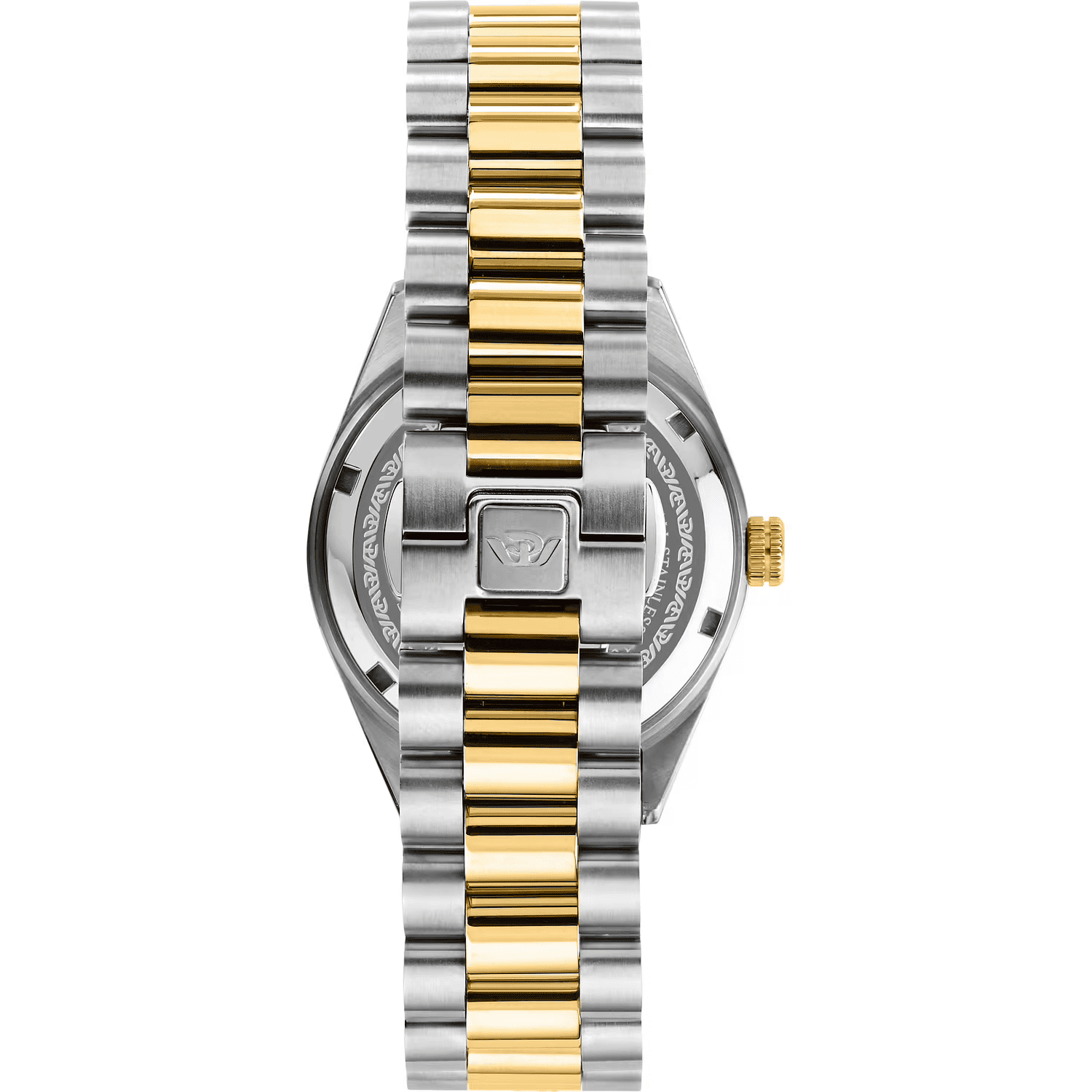 Philip Watch orologio con cassa bicolore oro e acciaio, corona laterale e cinturino rigato