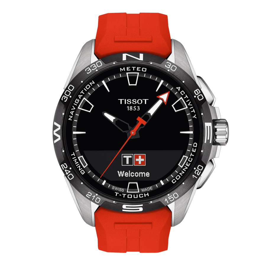 Tissot T-Touch Expert Solar Uomo 45 mm Titanio Quadrante Nero Touch Zaffiro Analogico Digitale ETA E84.301 Bussola Altimetro Caucciù Rosso 100 m Swiss Made Ref. T091.420.47.057.00