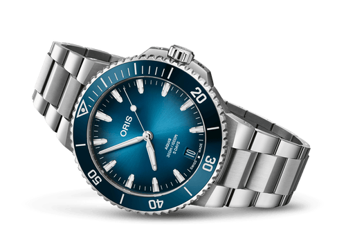 Oris Aquis Date Uomo Swiss Made 43,5 mm Quadrante Blu Acciaio Cinturino Acciaio Vetro Zaffiro Antiriflesso Automatico Calibro 733 Data Riserva 41 Ore Diver 300m Ref. 01 733 7789 4135-07 8 23 04PEB MDR