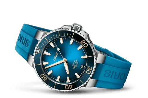 Oris Aquis Date Calibre 400 Automatic Blue Dial 41.5mm Rubber Strap Ref. 01 400 7769 4125-07 4 22 75FC Full Set Oris