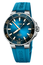 Oris Aquis Date Calibre 400 Uomo Swiss Made 41,5 mm Quadrante Blu Acciaio Cinturino Caucciù Blu Vetro Zaffiro Antiriflesso Automatico Calibro 400 Data Riserva 120 Ore Diver 300m Ref. 01 400 7769 4125-07 4 22 75FC Full Set