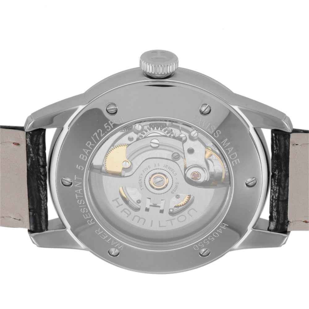 Orologio automatico con fondello trasparente e meccanismo visibile, cassa in acciaio