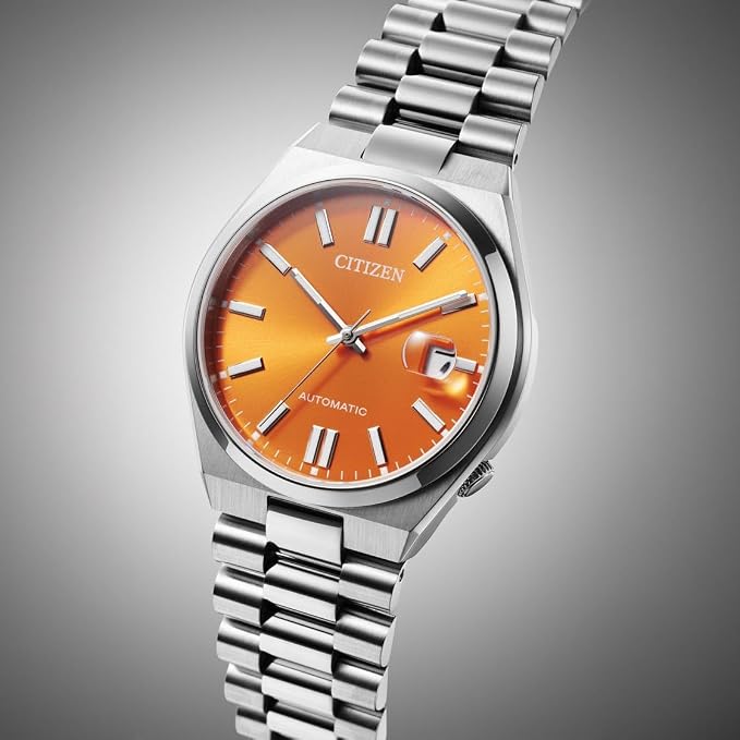 Citizen Tsuyosa Automatico Uomo 40 mm Acciaio Quadrante Arancione Soleil Vetro Zaffiro Data Calibro 8210 Bracciale Acciaio 50 m Ref. NJ0151-88Z Oasi Watch