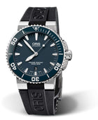 Oris Aquis Date Uomo 43 mm Acciaio Quadrante Blu Lunetta Ceramica Blu Vetro Zaffiro Calibro 733-1 Automatico Cinturino Caucciù Nero Data 30 ATM Swiss Made Ref. 01 733 7653 4155-07 4 26 34EB