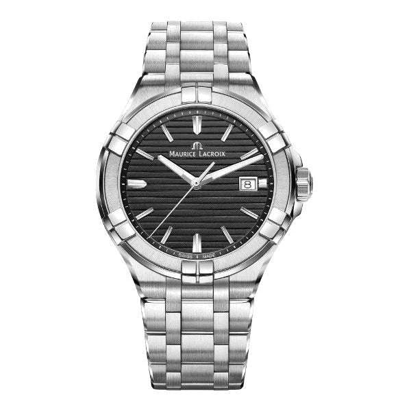 Maurice Lacroix AIKON Quartz Date Uomo 42 mm Acciaio Quadrante Nero Vetro Zaffiro Quarzo Swiss Made Bracciale Acciaio Data 10 ATM Ref. AI1008-SS002-331-1 Oasi Watch