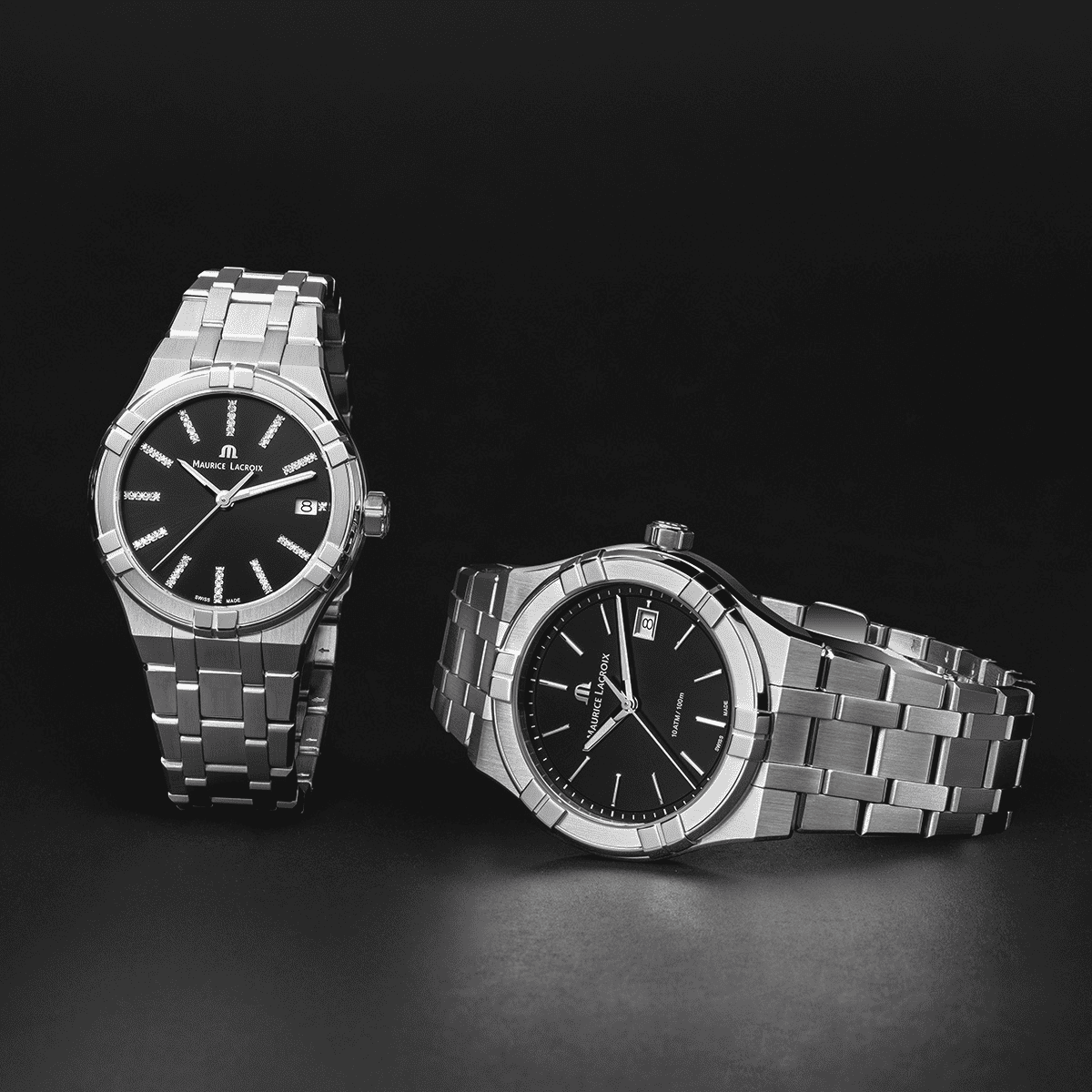 Maurice Lacroix AIKON Quartz Date Uomo 40 mm Acciaio Quadrante Blu Soleil Vetro Zaffiro Quarzo Swiss Made Bracciale Acciaio Data 10 ATM Ref. AI1108-SS002-430-1 Oasi Watch