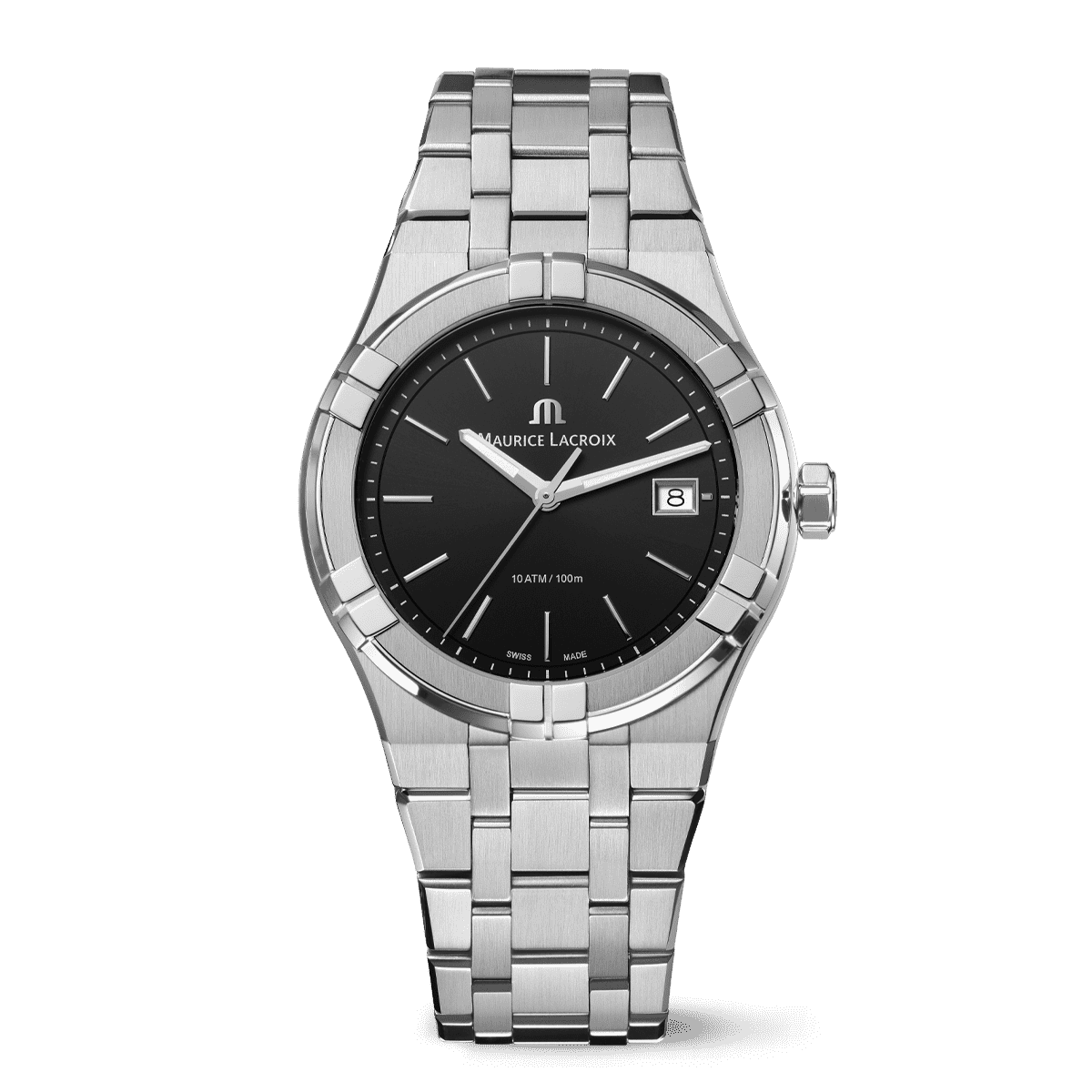 Maurice Lacroix AIKON Quartz Date Uomo 40 mm Acciaio Quadrante Blu Soleil Vetro Zaffiro Quarzo Swiss Made Bracciale Acciaio Data 10 ATM Ref. AI1108-SS002-430-1 Oasi Watch