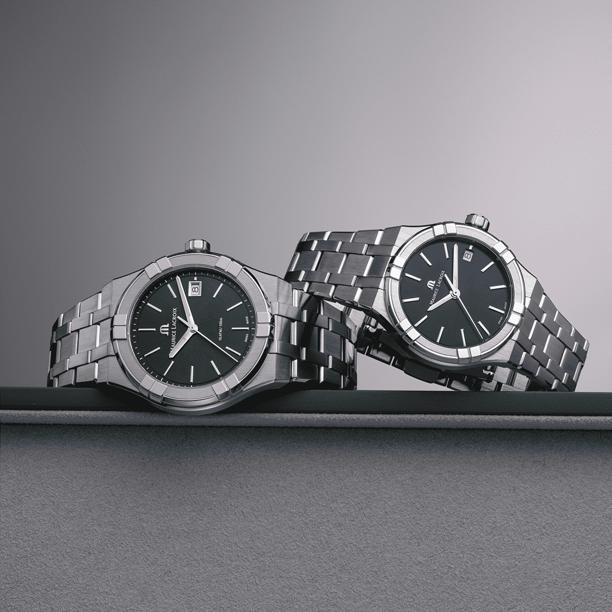 Maurice Lacroix AIKON Quartz Date Uomo 40 mm Acciaio Quadrante Blu Soleil Vetro Zaffiro Quarzo Swiss Made Bracciale Acciaio Data 10 ATM Ref. AI1108-SS002-430-1 Oasi Watch
