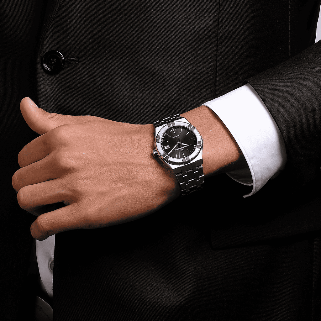 Maurice Lacroix AIKON Quartz Date Uomo 40 mm Acciaio Quadrante Blu Soleil Vetro Zaffiro Quarzo Swiss Made Bracciale Acciaio Data 10 ATM Ref. AI1108-SS002-430-1 Oasi Watch