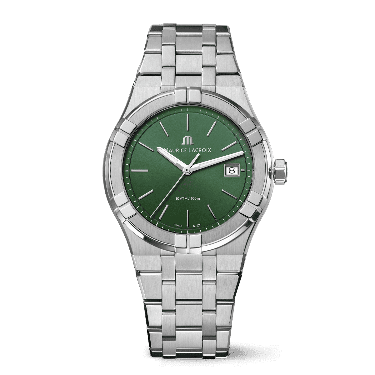 Maurice Lacroix AIKON Quartz Date Uomo 40 mm Acciaio Quadrante Blu Soleil Vetro Zaffiro Quarzo Swiss Made Bracciale Acciaio Data 10 ATM Ref. AI1108-SS002-430-1 Oasi Watch