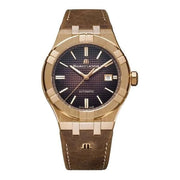 Orologio Maurice Lacroix AIKON con cassa bronze, quadrante scuro e cinturino pelle marrone