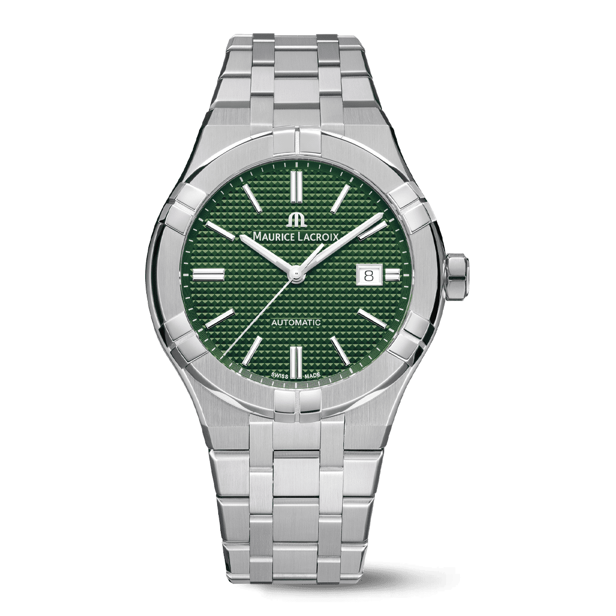 Maurice Lacroix AIKON Automatic Date Uomo 42mm Acciaio Quadrante Nero Clous de Paris Automatico ML115 Vetro Zaffiro Bracciale Acciaio Data 20 ATM Swiss Made Ref. AI6008-SS002-330-1 Oasi Watch