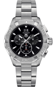 Orologio da uomo Aquaracer TAG Heuer in acciaio con quadrante nero e cronografo