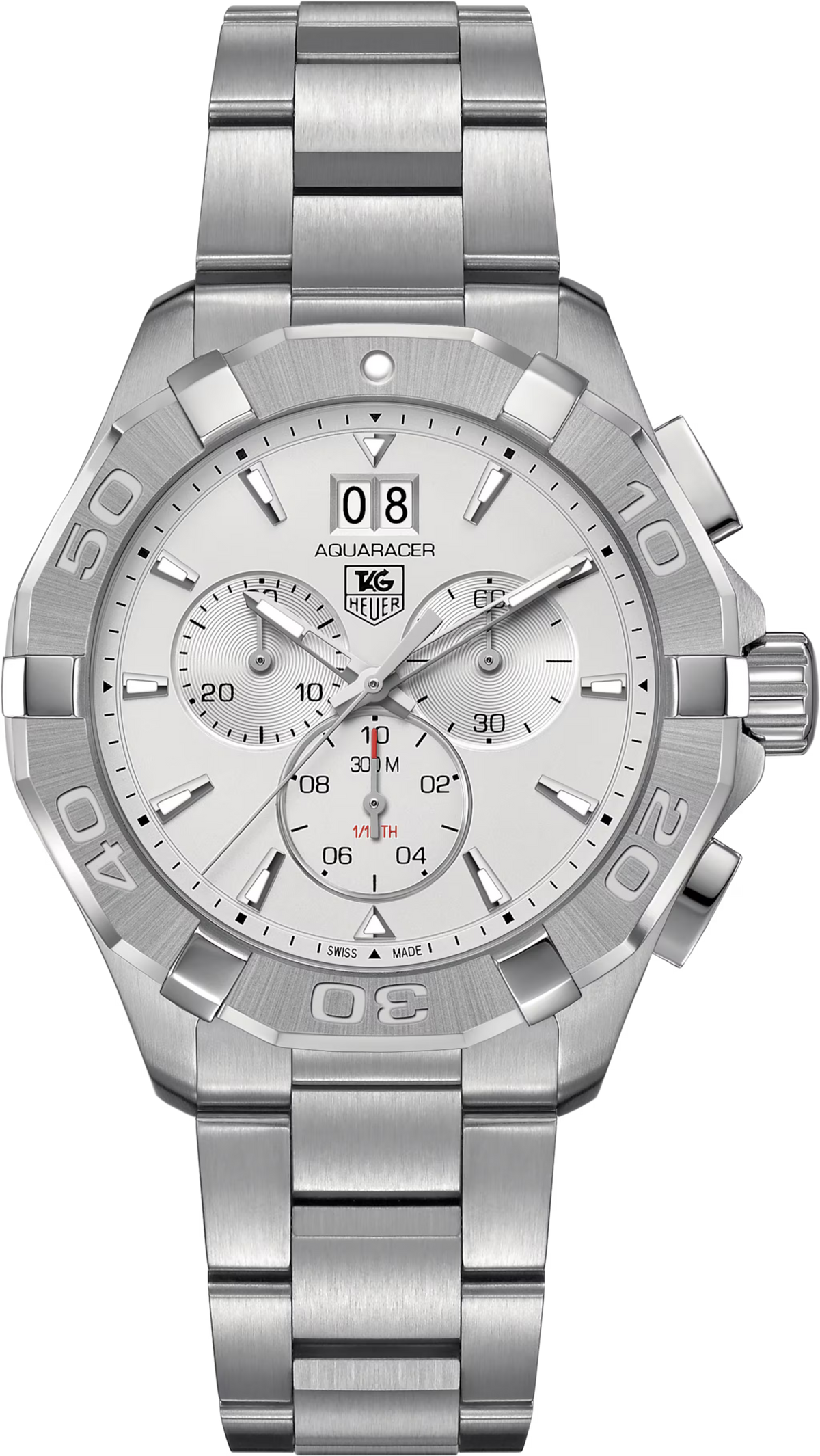Orologio TAG Heuer Aquaracer 300M cronografo con bracciale in acciaio e quadrante grigio