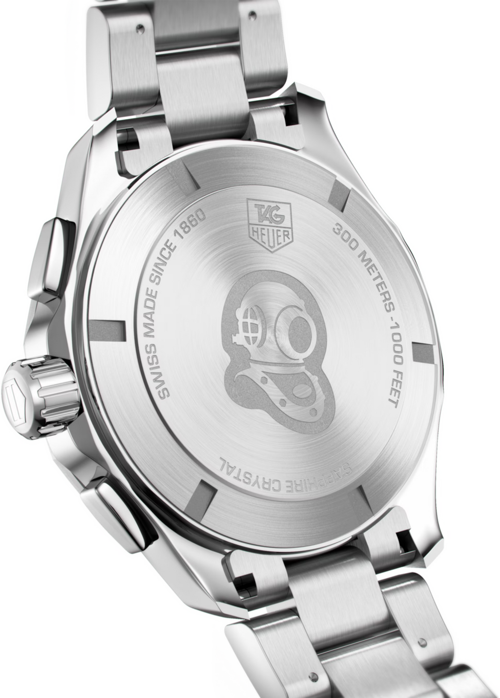 Orologio TAG Heuer Aquaracer: fondello in acciaio con incisioni e logo