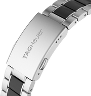 Bracciale in acciaio e ceramica con fibbia, scritta TAG Heuer sul fermaglio