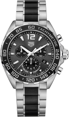TAG Heuer Formula 1 Chronograph Uomo 43 mm Acciaio Quadrante Nero Soleil Lunetta Ceramica con Scala Tachimetrica Vetro Zaffiro Cronografo al Quarzo Data Bracciale Acciaio e Ceramica 20 ATM Swiss Made Ref. CAZ1011.BA0843