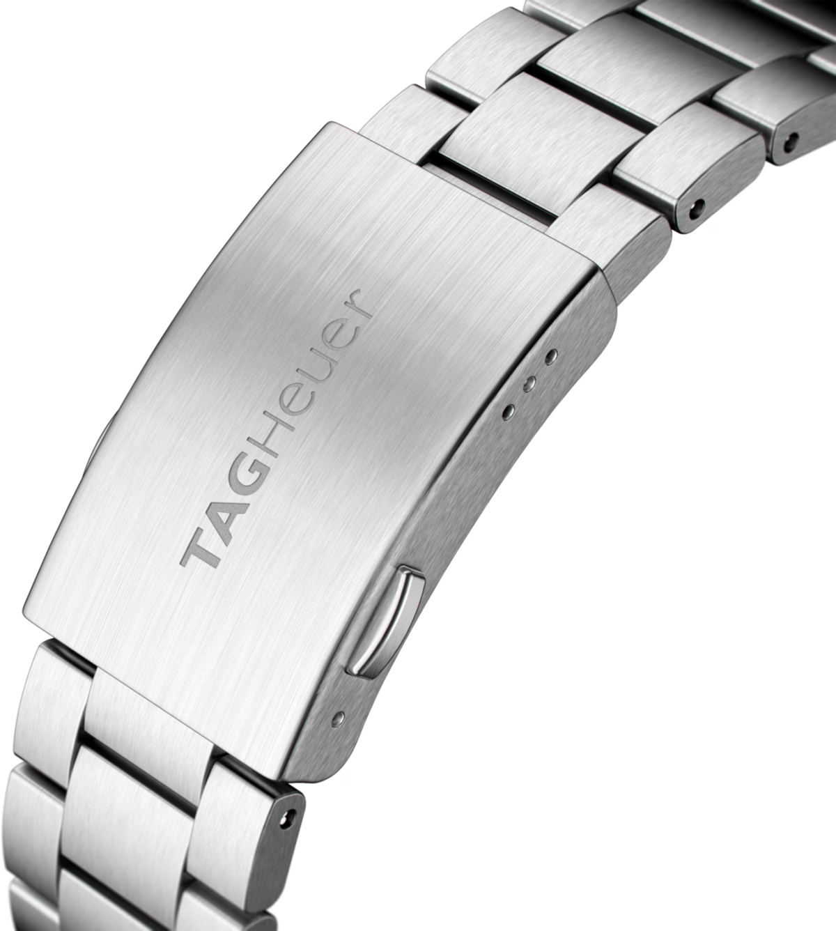 Bracciale in acciaio dell’orologio TAG Heuer, finitura satinata e chiusura