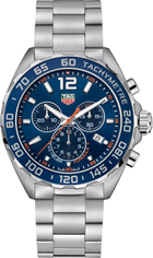 TAG Heuer Formula 1 Chronograph Uomo 43 mm Acciaio Quadrante Blu Soleil Lunetta Tachimetricа Blu in Alluminio Vetro Zaffiro Cronografo al Quarzo Data Bracciale Acciaio 20 ATM Swiss Made Ref. CAZ1014.BA0842