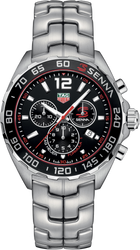 TAG Heuer Formula 1 Chronograph Senna Special Edition Uomo 43 mm Acciaio Quadrante Nero Lunetta Nera Tachimetrica Vetro Zaffiro Cronografo al Quarzo Data Bracciale Legend Acciaio 20 ATM Swiss Made Ref. CAZ1015.BA0883