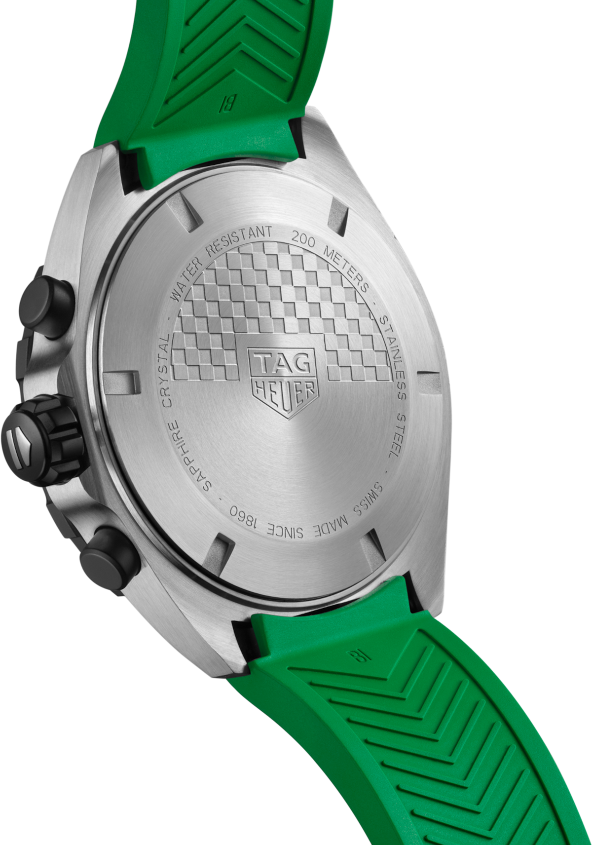Orologio TAG Heuer Formula 1 con fondello acciaio e cinturino verde in caucciù
