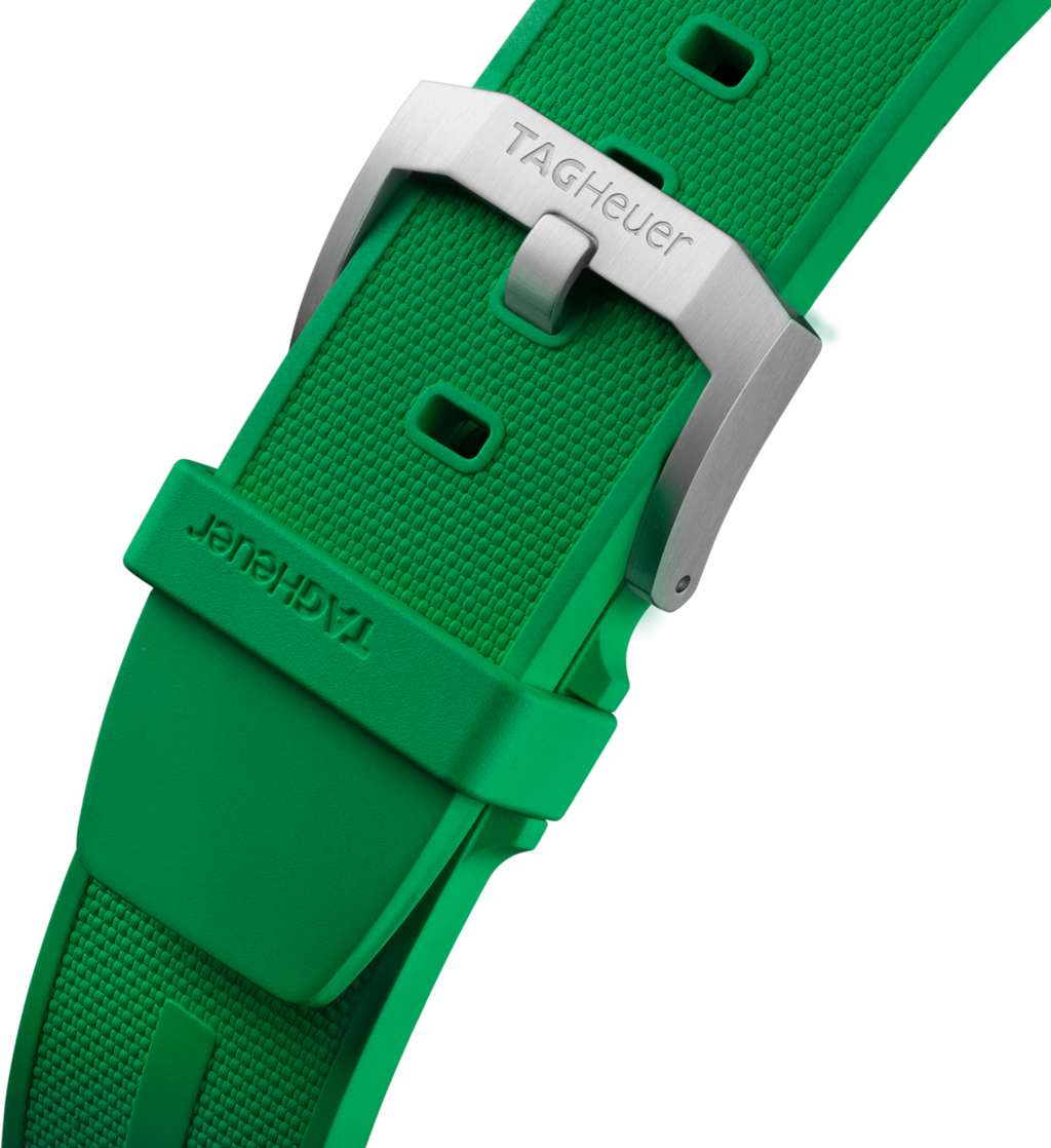 Orologio TAG Heuer Formula 1 con cinturino verde in caucciù e fibbia in metallo