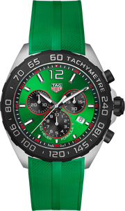 Orologio cronografo TAG Heuer Formula 1 con quadrante verde e cinturino in caucciù verde