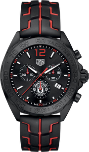 Orologio TAG Heuer Formula 1 cronografo: quadrante nero e cinturino in caucciù rosso/nero