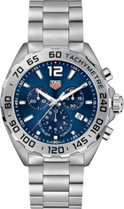 TAG Heuer Formula 1 Chronograph Quarzo Uomo 43 mm Acciaio Quadrante Blu Soleil Lunetta Fissa Acciaio Vetro Zaffiro Cronografo 1/10 di Secondo Data Bracciale Acciaio 200 m Swiss Made Ref. CAZ101K.BA0842