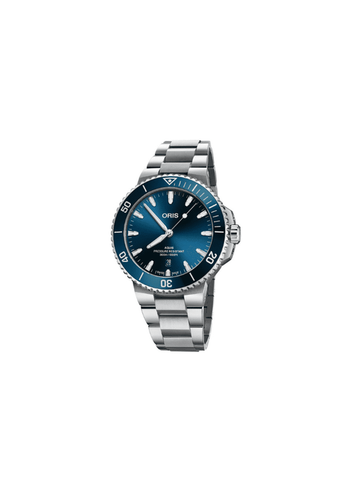 Orologio Oris Aquis automatico con quadrante blu e bracciale in acciaio 43,5 mm