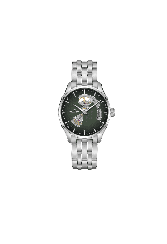Orologio automatico con bracciale acciaio, quadrante verde scuro e vetro zaffiro