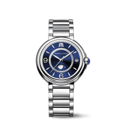 Orologio da donna in acciaio con quadrante blu fasi lunari e bracciale a maglie