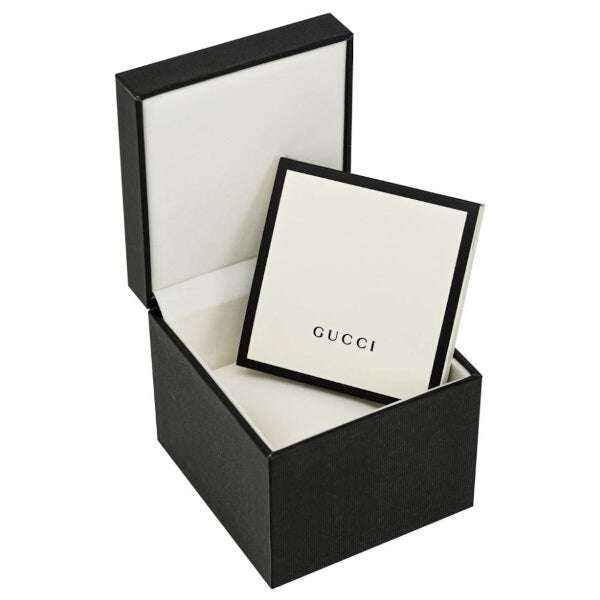 Gucci GG2570 S Diamonds Donna 29mm Acciaio Quadrante Argento Quarzo Vetro Zaffiro 98 Diamanti Cinturino Pelle Nero Data 50m Swiss Made Ref. YA142507