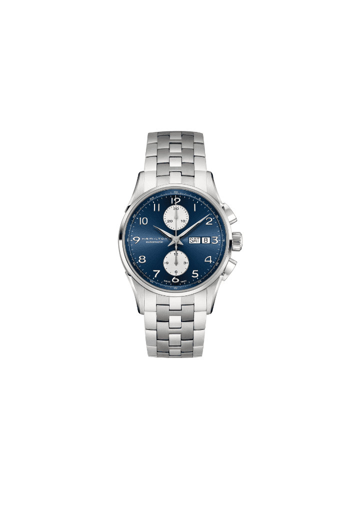 Orologio cronografo da uomo con quadrante blu e bracciale in acciaio 316L