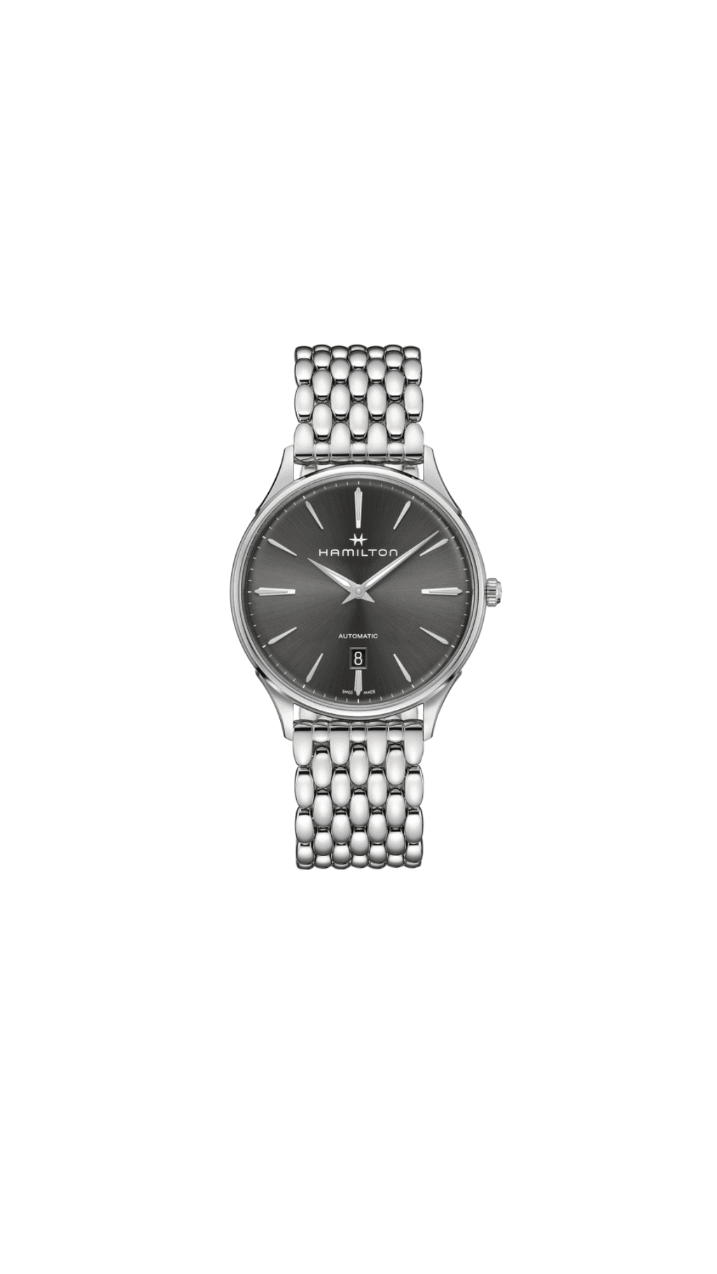 Orologio da polso Hamilton Jazzmaster con quadrante antracite e bracciale in acciaio