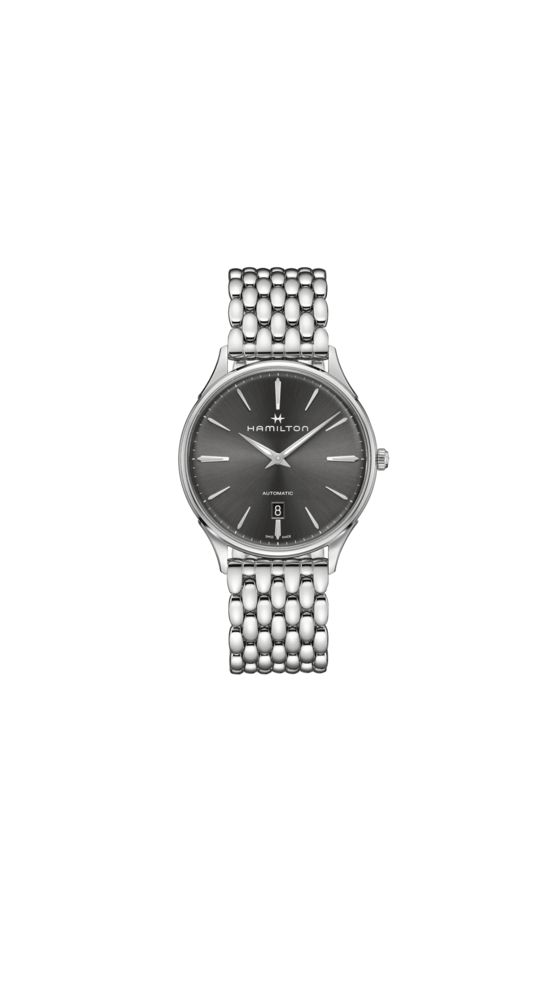 Orologio da polso Hamilton Jazzmaster con quadrante antracite e bracciale in acciaio